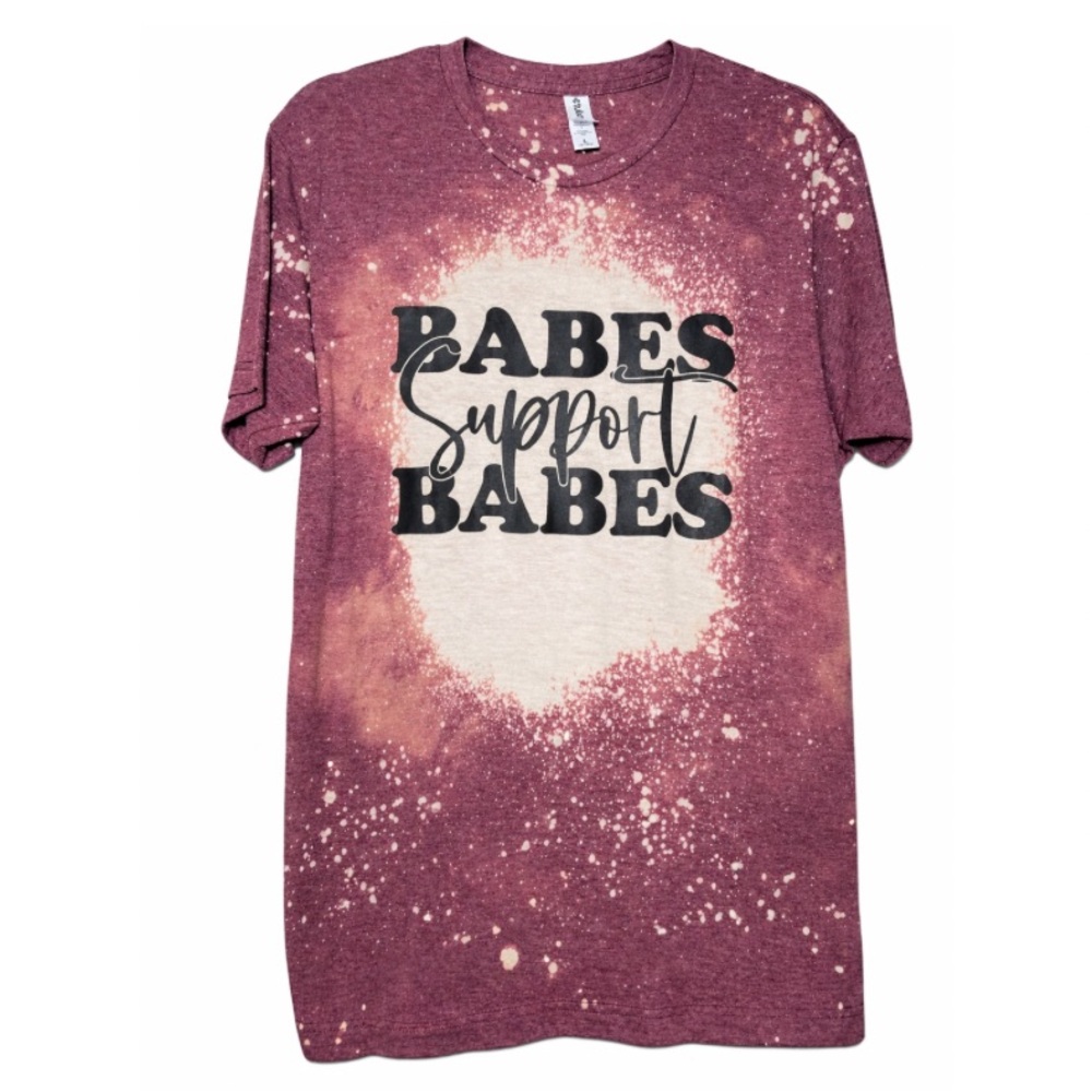 Tultex Women’s Maroon Splatter Tie-Dye Tee Size Large